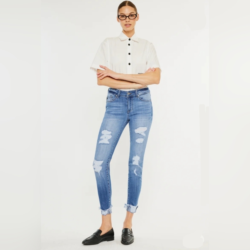 KanCan Florence Mid Rise Super Skinny Jeans Size 5/26